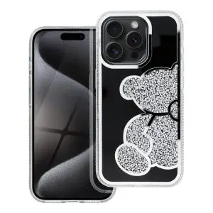 TEDDY BEAR Case for IPHONE 15 silver