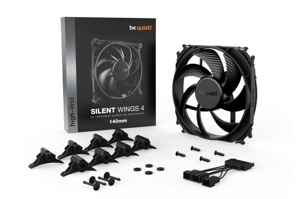 BEQUIET FAN SILENT WINGS 4 140MM PWM HIGH-SPEED BL097, 1900RPM, 78,4CFM/133,2M3/H, 29,3 dB, Lifespan 300000h, BLACK, 5YW. bl095 1