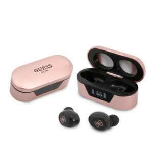 Bluetooth Earphones Stereo TWS GUESS Digital BT5 Classic with docking station / pink (GUTWST31EP)