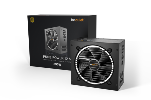 BEQUIET PSU PURE POWER 12 M 550W BN341, GOLD CERTIFIED, MODULAR CABLES, SILENT OPTIMIZED 12CM FAN, 10YW. BN341 first 1