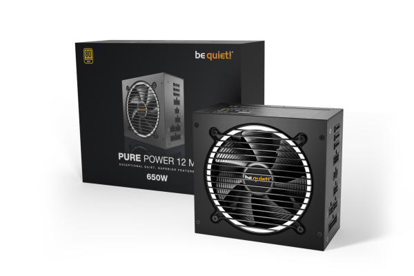 BEQUIET PSU PURE POWER 12 M 650W BN342, GOLD CERTIFIED, MODULAR CABLES, SILENT OPTIMIZED 12CM FAN, 10YW. BN342 first 1