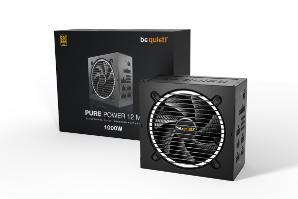 BEQUIET PSU PURE POWER 12 M 1000W BN345, GOLD CERTIFIED, MODULAR CABLES, SILENT OPTIMIZED 12CM FAN, 10YW BN345 first 1 1