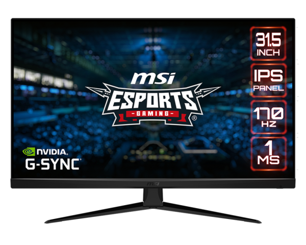 MSI MONITOR GAMING G321Q, FLAT IPS WQHD, 31.5", 16:9, 300CD/M2, 100.000.000:1, 1MS, 170Hz, 2560x1440, 2XHDMI/DISPLAY PORT/HEADPHONE OUT, BLACK, 3YW. G321Q 1