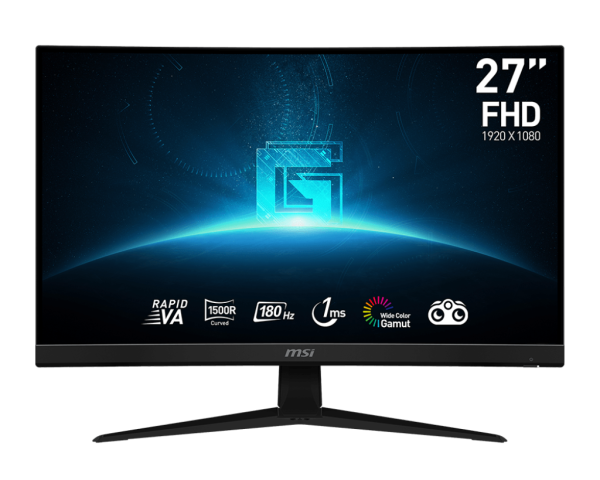 MSI MONITOR GAMING G27C4 E3, CURVED VA FHD, 27", 16:9, 250CD/M2, 100.000.000:1, 1MS, 180Hz, 1920x1080, 2xHDMI/DISPLAY PORT/HEADPHONE OUT, BLACK, 3YW. G27C4 E3 1