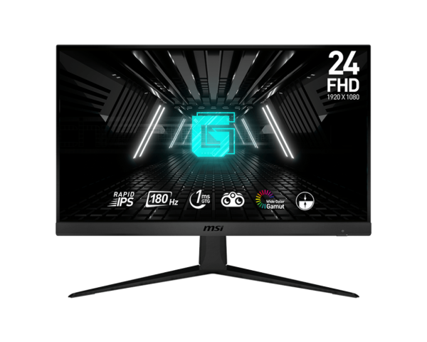 MSI MONITOR GAMING G2412F, FLAT IPS FHD, 24", 16:9, 300CD/M2, 1000:1, 1MS, 180Hz, 1920x1080, 2XHDMI/DISPLAY PORT/EARPHONE OUT, BLACK, 3YW. G2412F 1