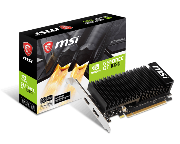 MSI VGA PCI-E NVIDIA GF GT 1030 2GHD4 LP OC, 2GB/64BIT, DDR4, HDMI/DISPLAY PORT, 2 SLOT HEATSINK, 3YW. GT 1030 2GHD4 LP OC first 1