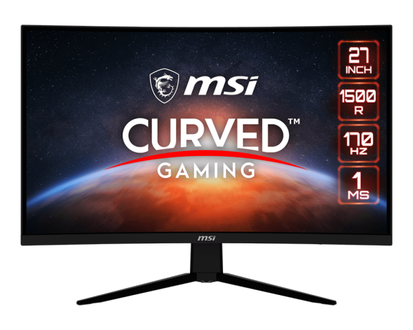 MSI MONITOR GAMING G273CQ, CURVED VA WQHD, 27", 16:9, 300CD/M2, 100.000.000:1, 1MS, 170Hz, 2560x1440, 2XHDMI/DISPLAY PORT/EARPHONE OUT, BLACK, 3YW. G273CQ 1