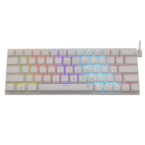 WHITE SHARK MECHANICAL KEYBOARD US BLUE SWITCH WAKIZASHI WHITE