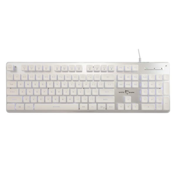 WHITE SHARK LED KEYBOARD GK-003141 TACHI US LAYOUT WHITE