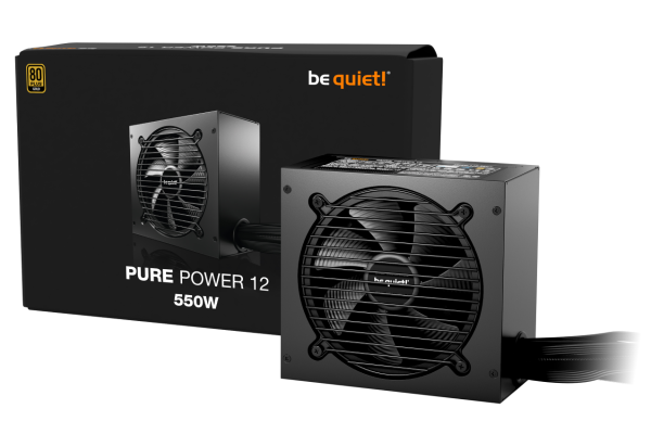 BEQUIET PSU PURE POWER 12 550W BP001EU, GOLD, EXCEPTIONALLY SILENT 12CM FAN, 10YW. BP001EU first 1