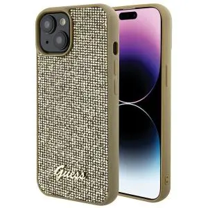 GUESS case for IPHONE 13 / 14 / 15 GUHCP15SPMSDGSD (Disco Metal Script) gold