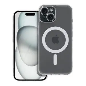 FROST MAG COVER case with camera protection compatible with MagSafe for IPHONE 16 transparent