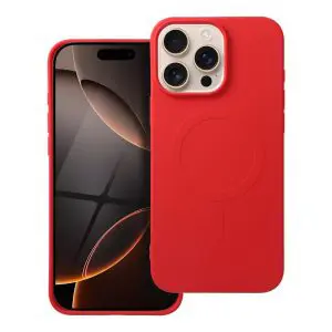 SILICONE MAG COVER (big hole) case compatible with MagSafe for IPHONE 16 Pro Max red