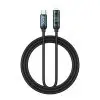 BWOO Braided Cable USB-C - Lightning 1m 27W with animated lighting black