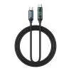 BWOO Braided Cable USB-C - USB-C 1m 60W with animated lighting black