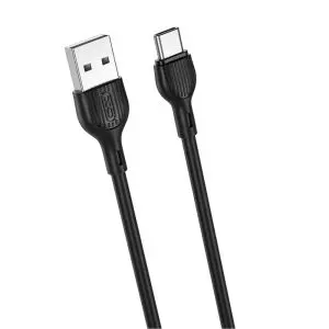 XO NB200 καλώδιο USB σε USB-C, 1m, 2.1A, μαύρο