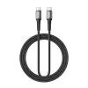 BWOO BO-X228C-C πλεκτό καλώδιο USB-C σε USB-C, 2.0μ, 60W, μαύρο
