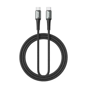 BWOO BO-X228C-C πλεκτό καλώδιο USB-C σε USB-C, 2.0μ, 60W, μαύρο