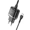 HOCO N24 φορτιστής ταξιδίου Type C + cable Type C σε Type C, PD QC3.0 20W, μαύρο