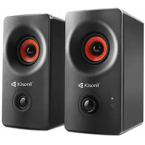 Kisonli AC-9002BT ηχεία υπολογιστή 2.0 με Bluetooth και Ισχύ 5W, μαύρο