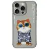 NIMMY case GLASSES COOL CAT for IPHONE 15 Pro gray