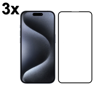 TechWave 5D Full Glue Tempered Glass for Apple iPhone 16 Pro black (Σετ 3 τεμαχίων - bulk)