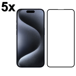 TechWave 5D Full Glue Tempered Glass for Apple iPhone 16 Pro black (Σετ 5 τεμαχίων - bulk)