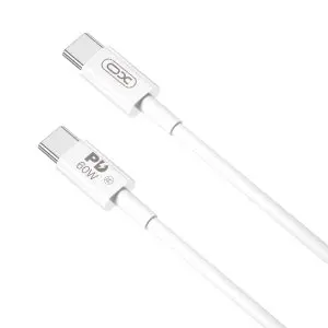 XO NB-Q190B PD καλώδιο USB-C σε USB-C, 2,0μ, 60W, λευκό