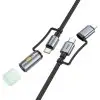 HOCO cable All-in-one Type C / Lightning to Type C / LED Light PD 3A 60W U138 1
