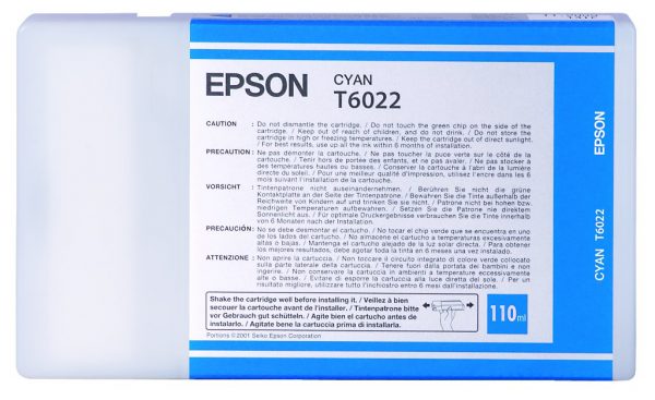 EPSON Cartridge Cyan C13T602200 185 25 ET602200 1