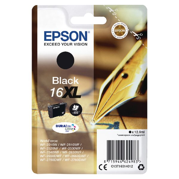 EPSON Cartridge Black DuraBright Ultra 16XL C13T16314012 C13T16314012 1