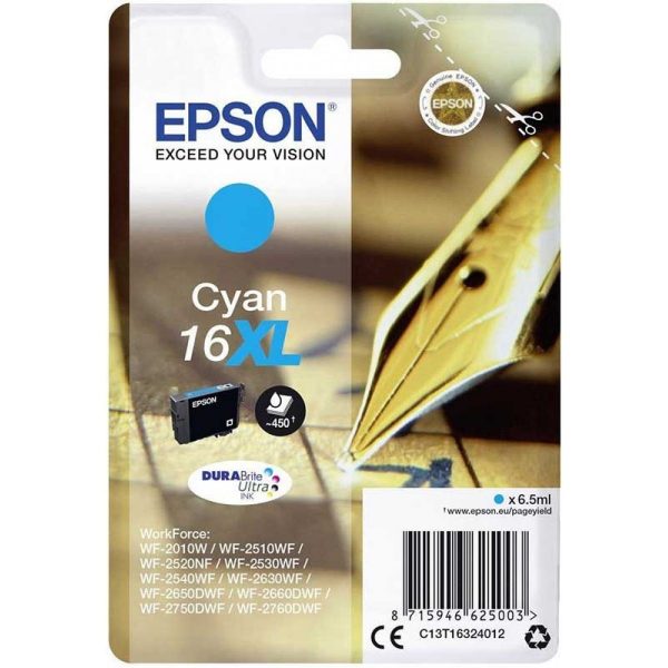 EPSON Cartridge Cyan DuraBright Ultra 16XL C13T16324012 C13T16324012 1