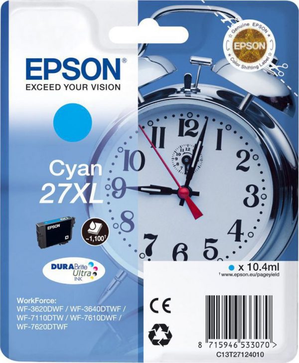 EPSON Cartridge Cyan 27XL Singlepack C13T27124012 C13T27124012 1