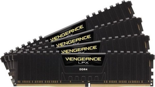 CORSAIR RAM DIMM XMS4 KIT 4x16GB CMK64GX4M4A2666C16, DDR4, 2666MHz, LATENCY 16-18-18-35, 1.20V, VENGEANCE LPX, XMP 2.0, BLACK, LTW. 1