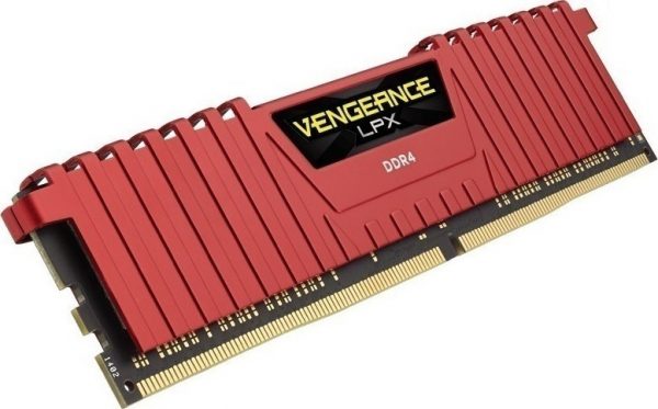 CORSAIR RAM DIMM XMS4 8GB CMK8GX4M1A2400C16R, DDR4, 2400MHz, LATENCY 16-16-16-39, 1.20V, VENGEANCE LPX, XMP 2.0, RED, LTW. 20180205102837 ccd58490 1