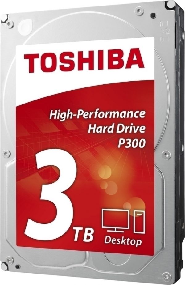 TOSHIBA HDD 3.5" 3TB P300 HDWD130UZSVA, SATA3, 7200RPM, CACHE 64MB, BULK, 2YW. TOSHIBA HDD 3.5 3TB P300 HDWD130UZSVA 1