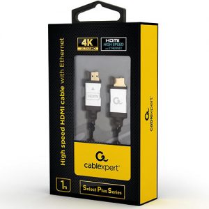 CABLEXPERT 4K HIGH SPEED HDMI CABLE WITH ETHERNET "SELECT PLUS SERIES" 1M