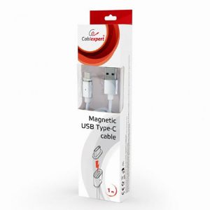 CABLEXPERT MAGNETIC USB TYPE-C CABLE 1M BLISTER SILVER