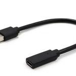 CABLEXPERT USB3.1 AM TO TYPE-C FEMALE ADAPTER CABLE 10CM BLACK