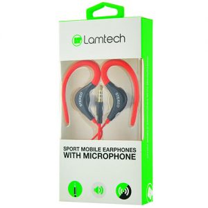 LAMTECH SPORT MOBILE EARPHONES WITH MIC RED