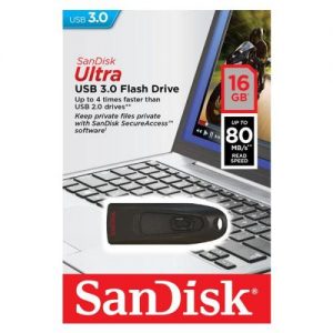 USB 3.0 Flash Disk SanDisk Ultra 16GB 100MB/s Μαύρο