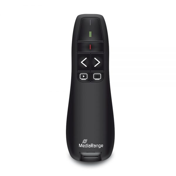 MediaRange 5-button wireless presenter with red laser pointer, black (MROS220) MediaRange 5 button wireless presenter with red laser pointer black MROS220 1