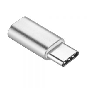 Adapter charger Micro USB / MicroUSB TYPE C silver