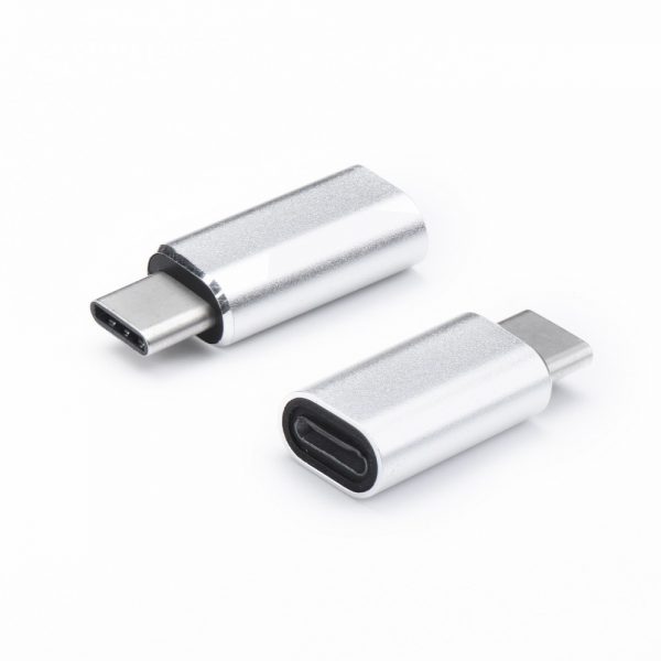 Adapter charger for iPhone Lightning 8-pin  - Typ C silver