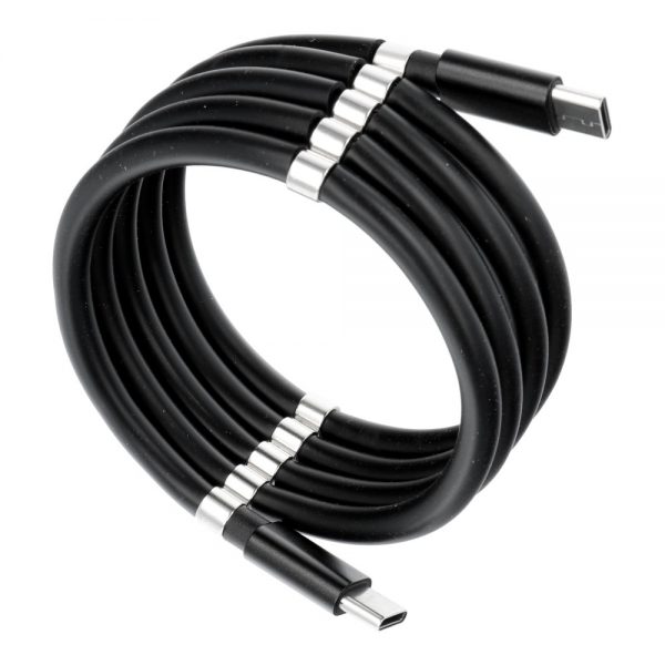 Cable Type C - Type C magnetic Power Delivery PD60W 3A C676 black 1 meter