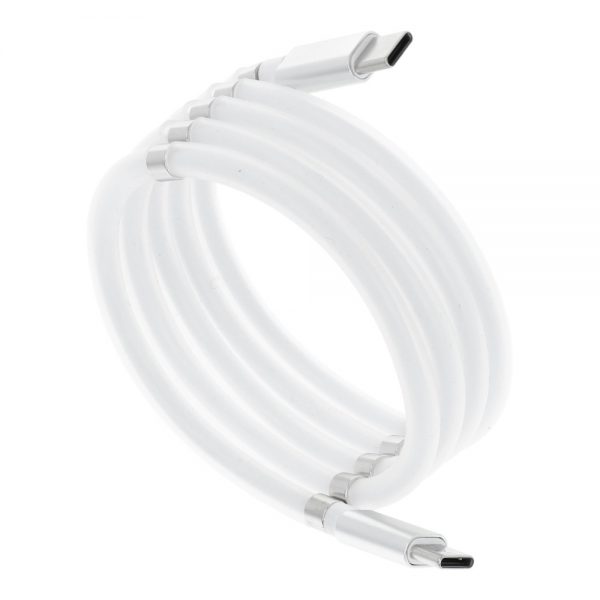 Cable Type C - Type C magnetic Power Delivery PD60W 3A C676 white 1 meter
