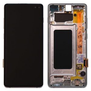 LCD with Touch Screen & Front Cover Samsung G975F Galaxy S10 Plus Prism Silver (Original)