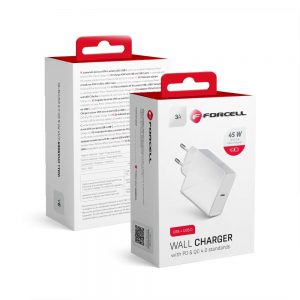 Travel Charger Forcell with USB type C socket - 3A 45W with PD and Quick Charge 4.0 function
