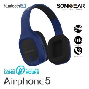 SONIC GEAR BLUETOOTH 5.0 HEADSET (2019) AIRPHONE 5 B.DEEP BLUE