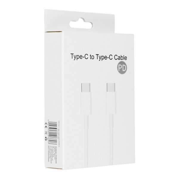 Cable Type C - Type C Power Delivery PD60W 3A  C293 white 1 meter BOX